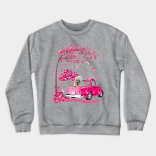 Valentine's Day Love Pickup Truck White Standard Poodle Crewneck Sweatshirt